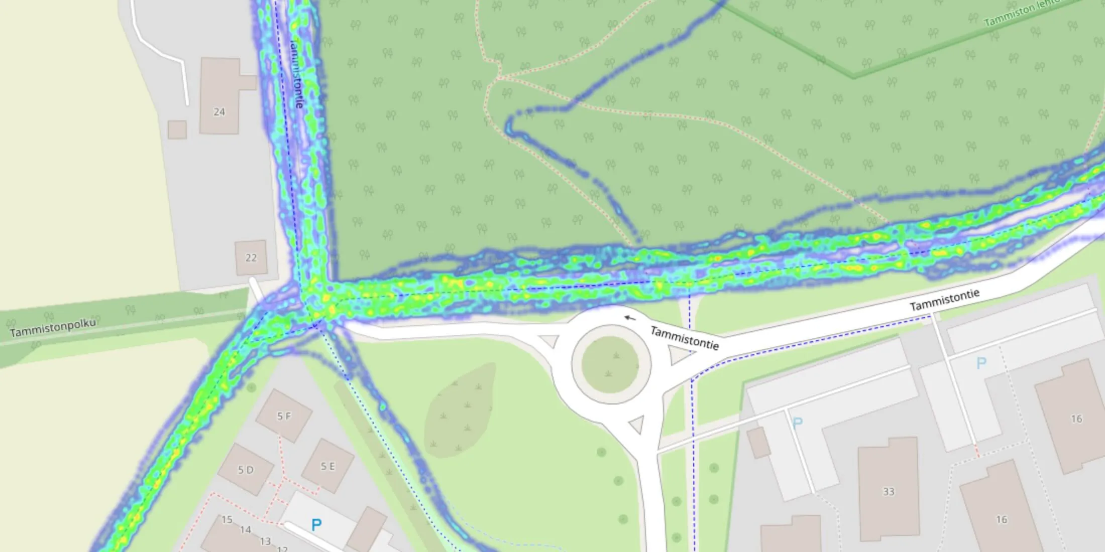 GPS heatmap tracks